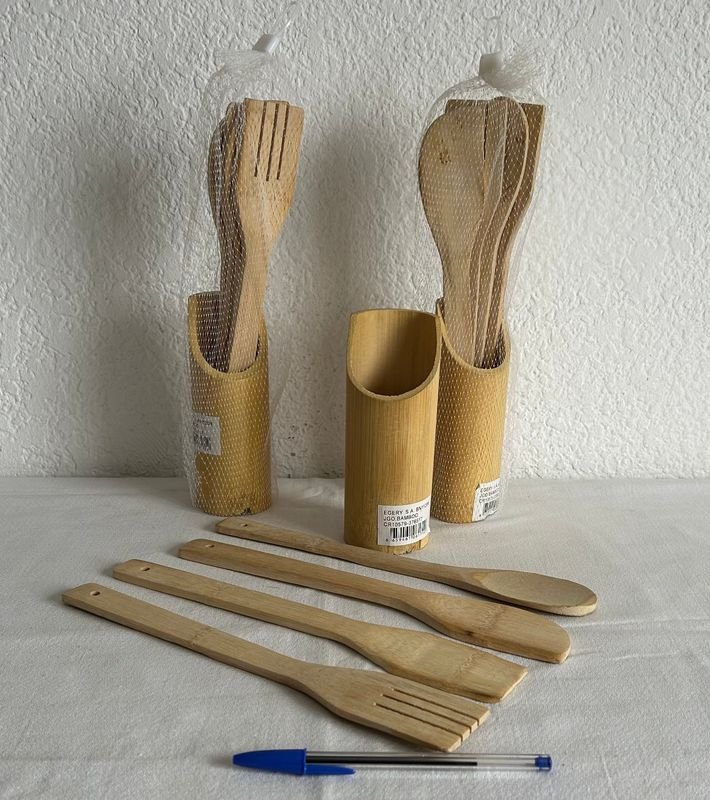Juegos de menage en bambú - Utensilios y cestas de madera - imagen 3