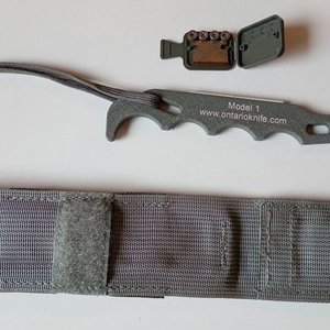 Cutter de Supervivencia Ontario Knife Co. Modelo 1 Made in USA con Estuche y Cuchillas de Repuesto - imagen 2