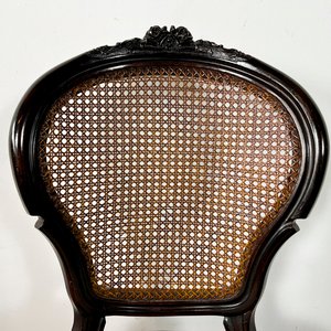Juego Comedor Victoriano Caoba: Mesa Circular con Alas y 6 Sillas Esterilladas con Cojines - imagen 6