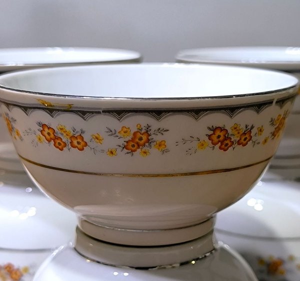 Cuencos de porcelana fina China Guoguang con diseño floral - imagen 2