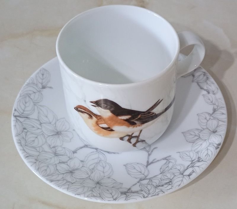Taza y platillo de Porcelana JAPONESA, marca HOYA - imagen 2