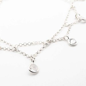 Pulsera Tobillera de Plata con Circones - imagen 2