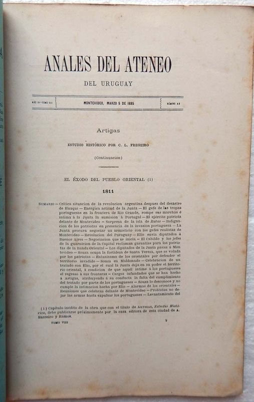Revista Anales Del Ateneo Del Uruguay, publicación mensual de 1885 - imagen 2