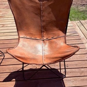 Par de Sillones Marrones Estilo BKF Africanos en Cuero - imagen 6