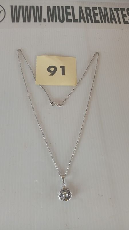 Cadena de plata con brillante y diamante - imagen 3