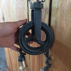 Lámpara Colgante Rústica de 2 Bombillas con Polea Antigua - imagen 5