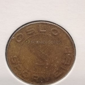 Moneda Oslo Noruega Sporveier 600 M - imagen 2