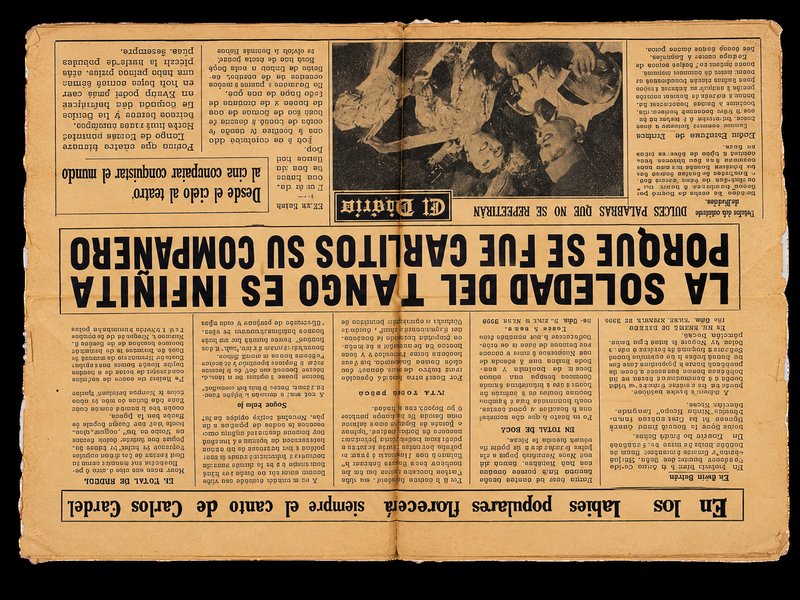 Diario El Diario - Martes 25 de Junio de 1935 - Día Siguiente a la Muerte de Gardel
