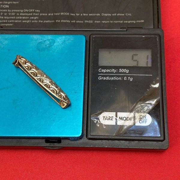 Antiguo prendedor de plata con marquesitas para venta - imagen 7