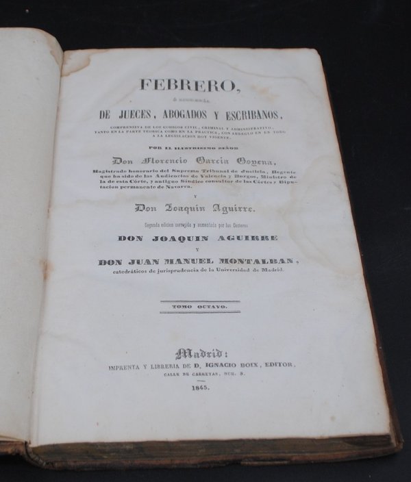 Libro de Jueces, Abogados y Escribanos de 1845 - imagen 3