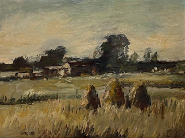 Paisaje con Parvas de Dante Cola - Óleo sobre Tela 60 x 80 cm - imagen 1