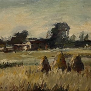 Paisaje con Parvas de Dante Cola - Óleo sobre Tela 60 x 80 cm - imagen 1