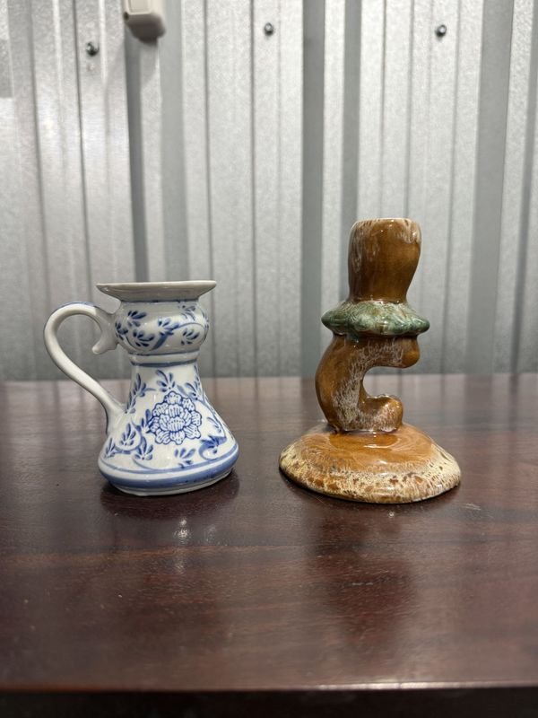 Set de 2 Portavelas de Cerámica Decorativos - imagen 1