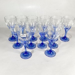 Doce Copas de Cristal con Vástago Azul - imagen 2