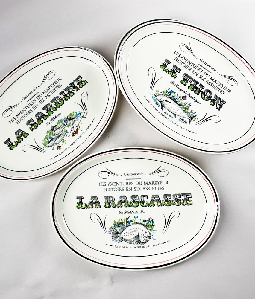 Seis fuentes en loza porcelana francesa de 30,5 x 22 cm - imagen 5