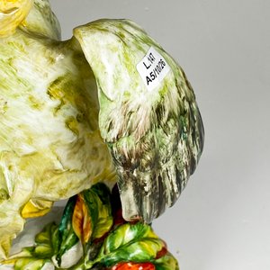 Figura de ceramica italiana gallo de pelea, firmado por el escultor Guido Cacciapuoti, altura 30 cm - imagen 6