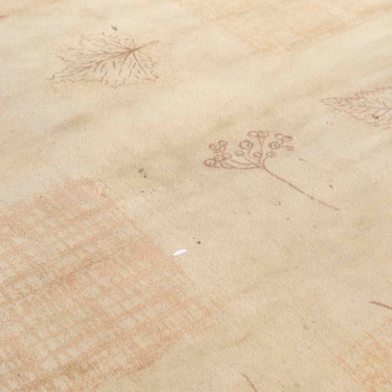 Gran alfombra de lana en color beige, con diseño de hojas - imagen 3