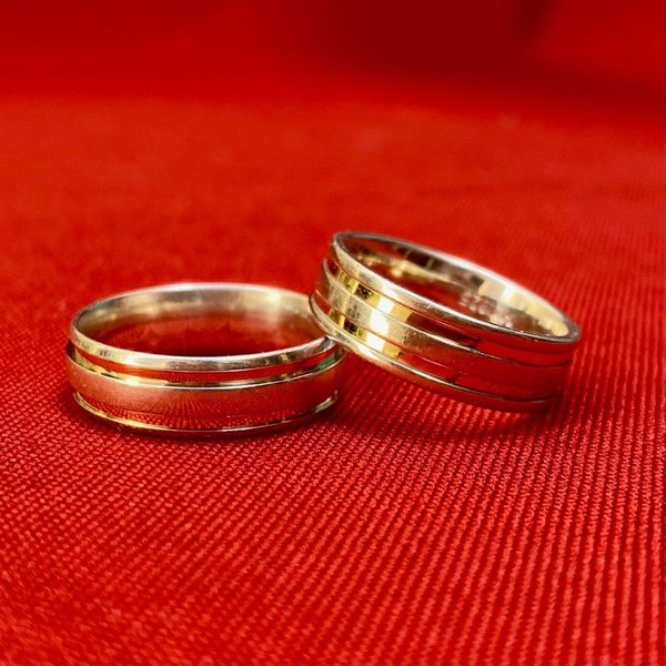 Anillos de plata con detalles en oro - imagen 1