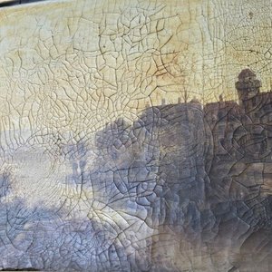 Óleo del Siglo XIX firmado por Bredov: Paisaje con Edificio y Árboles - imagen 4