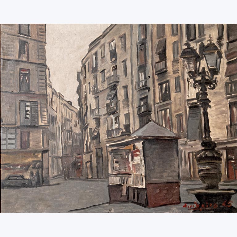 Lote siguiente: Edgardo Ribeiro. Escena de ciudad. Óleo sobre tela, 50 x 60 cm.
