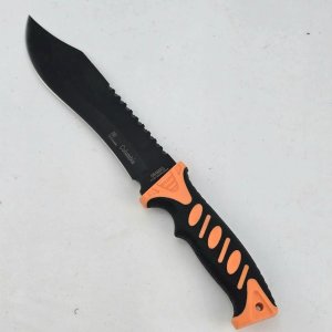 Cuchillo Táctico Negro y Naranja con Funda - imagen 4