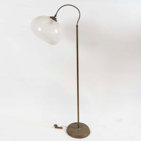 Lámpara de Pie de Bronce con Pantalla de Acrílico - imagen 1