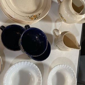Juego de Té y Chocolatera con Tazas Enlozadas y Opalina - imagen 3