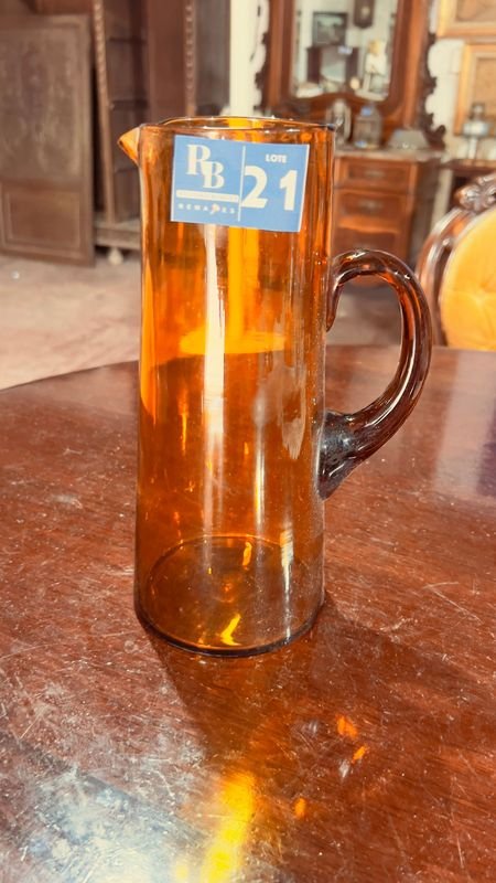 JARRA COLOR AMBAR - Vaso Vintage de Vidrio con Color Amarillo - imagen 1