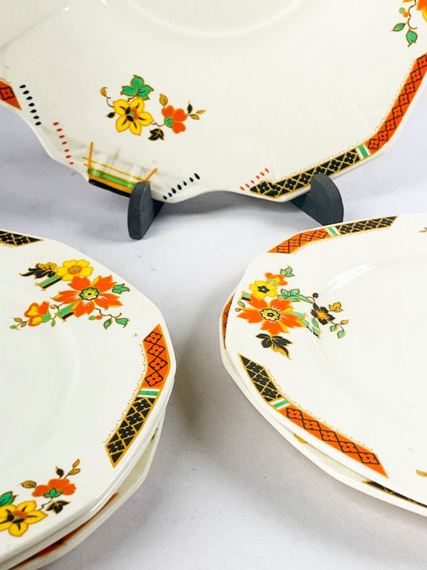 Platos de porcelana inglesa con diseño floral para lunch - imagen 2