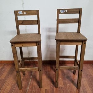 Banquetas Altas de Madera con Respaldo - Set de 2 - imagen 1
