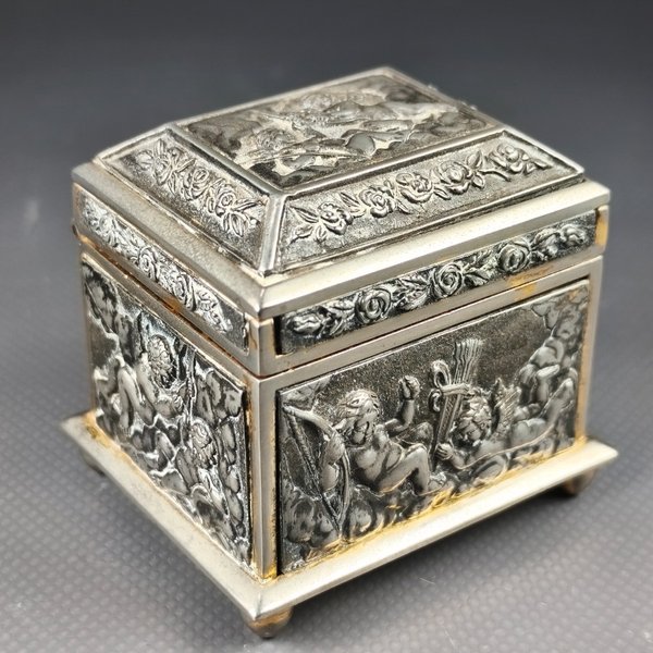 Alhajero Español Midas Gold con Cupidos en Relieve y Interior Dorado - imagen 1