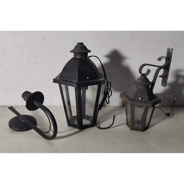 2 Faroles y Aplique de Luz Negro
