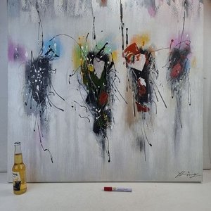 Cuadro Abstracto Moderno Firmado 100x100cm - imagen 2
