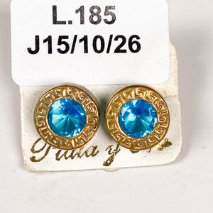 Par de Caravanas de Plata con Piedras Azules - imagen 3