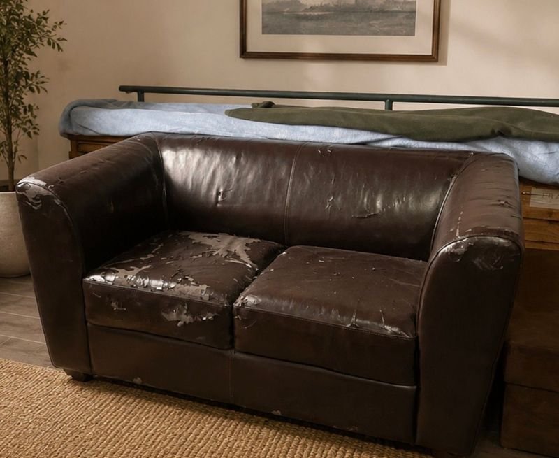 Sillón de Simil Cuero Marrón para Restaurar