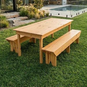 Lote anterior: Juego de Mesa de Exterior con Dos Bancos de Madera para Jardín