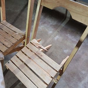 Lote de 4 Sillas Plegables de Madera Rústica - imagen 6
