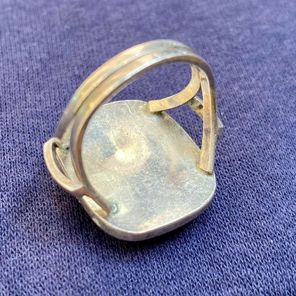 Anillo de diseño en plata con piedra marrón - imagen 4