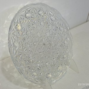 Set de 8 piezas de cristal labrado: 6 platos de postre y 2 ceniceros italianos - imagen 6
