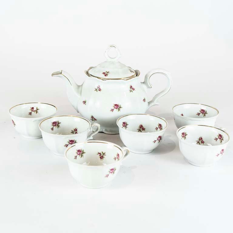 Set de té Bavaria en porcelana blanca