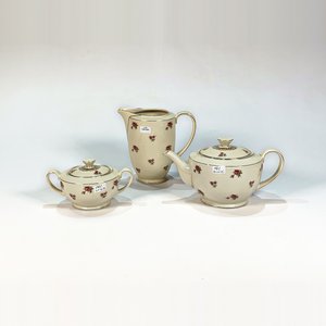 Jarra, Tetera y Azucarero de Porcelana Bavaria con Decoración Floral - imagen 2