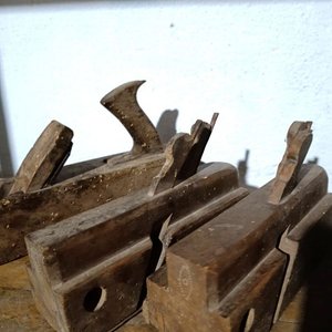 Lote de Cepillos de Carpintero Antiguos de Madera - imagen 2