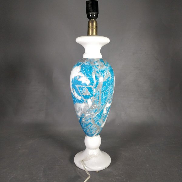 Lámpara de Mesa Cerámica Blanca y Celeste 54cm - imagen 1