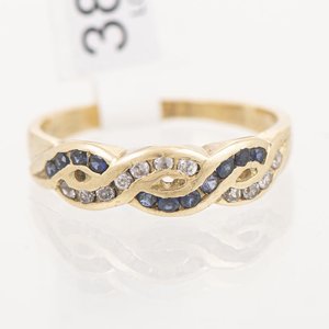 Anillo Oro 18k con Zafiros y Circonias - imagen 1