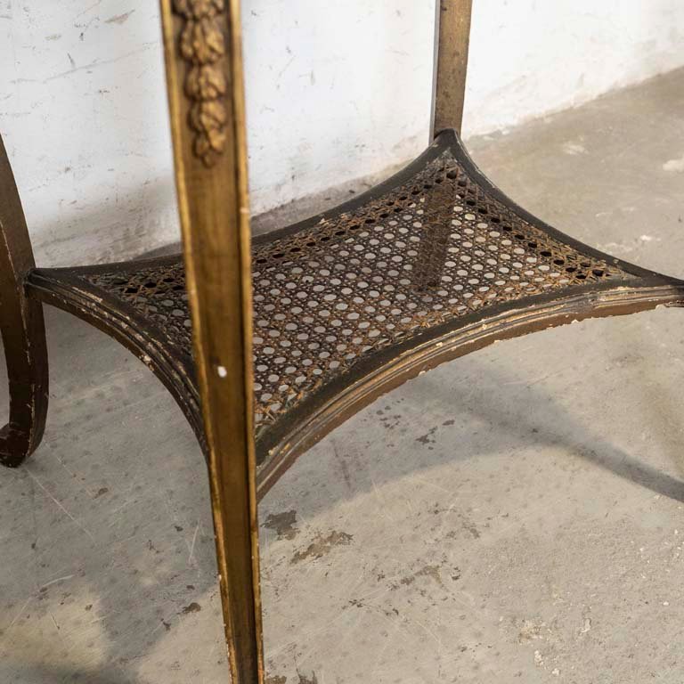 Mesa de sala oval Luis XVI con detalles dorados y mármol - imagen 3