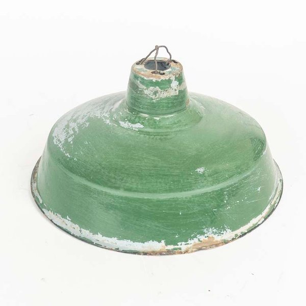Plafón Industrial Metálico Verde con Desgaste - Diámetro 35 cm - imagen 1