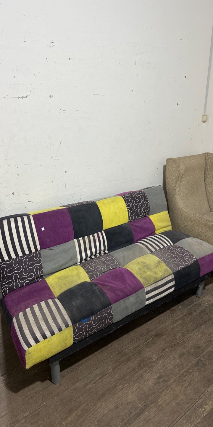 Sofá Cama Estilo Patchwork Multicolor