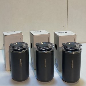 3 Vasos Térmicos LocknLock 350 ml Gris Oscuro con Tapa - imagen 2