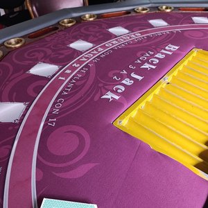 Mesa de Juego para Blackjack con Posavasos y Apoyapiés - imagen 4