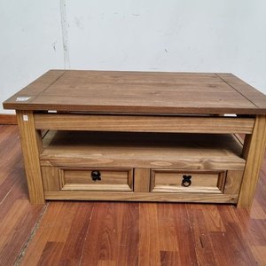 Lote anterior: Mesa Ratona Elevable de Madera Rústica con Cajones y Tiradores de Hierro Forjado
